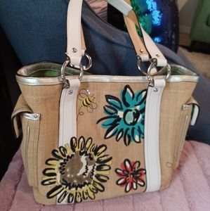 Y2K COACH Bumble Bee Burlap Tote-Limited Edition